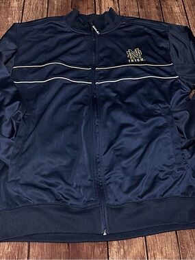 Notre Dame Navy Starter Track Jacket with Gold Trim
